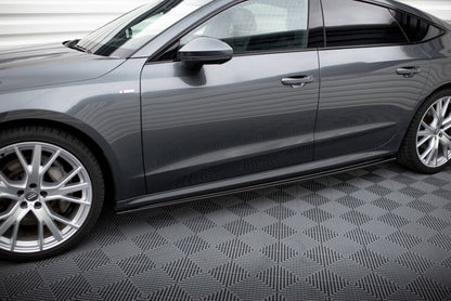 Seitenschweller Ansatz (Paar) passend für Audi A7 S-Line C8 / S7 C8 / C8 FL / S7 FL schwarz Hochglanz