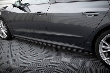 Seitenschweller Ansatz (Paar) passend für Audi A7 S-Line C8 / S7 C8 / C8 FL / S7 FL schwarz Hochglanz