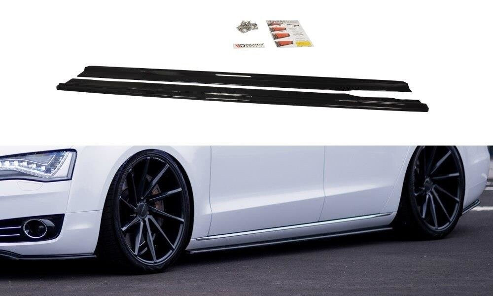 Seitenschweller Ansatz (Paar) passend für Audi A8 D4 Carbon Look