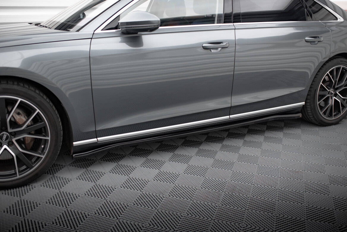 Seitenschweller Ansatz (Paar) passend für Audi A8 D5 schwarz Hochglanz