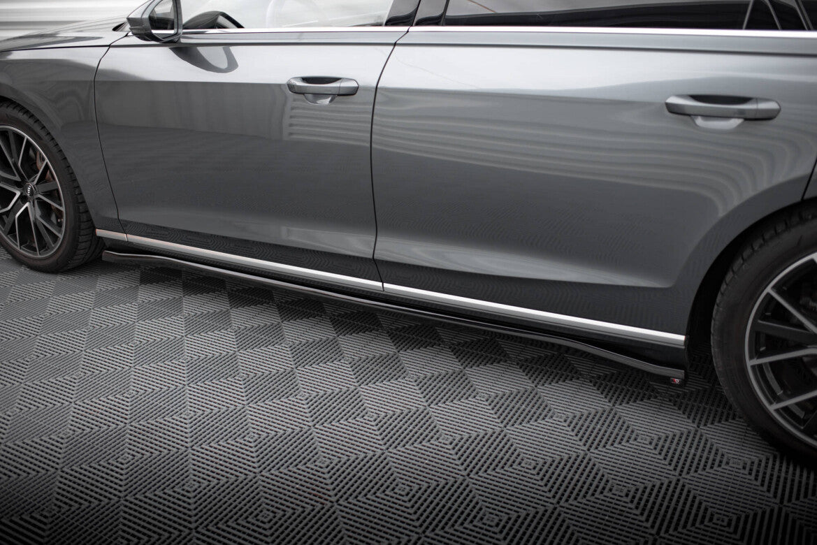 Seitenschweller Ansatz (Paar) passend für Audi A8 D5 schwarz Hochglanz