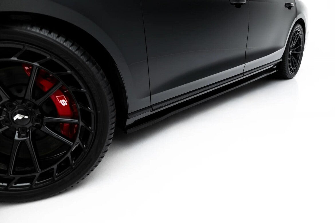 Seitenschweller Ansatz (Paar) passend für Audi A8 S-Line Long D5 / D5 Facelift schwarz Hochglanz
