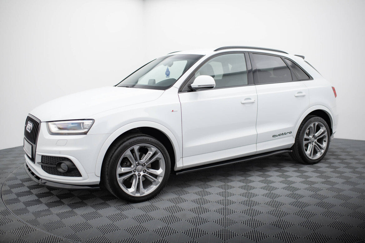 Seitenschweller Ansatz (Paar) passend für Audi Q3 S-line 8U schwarz Hochglanz