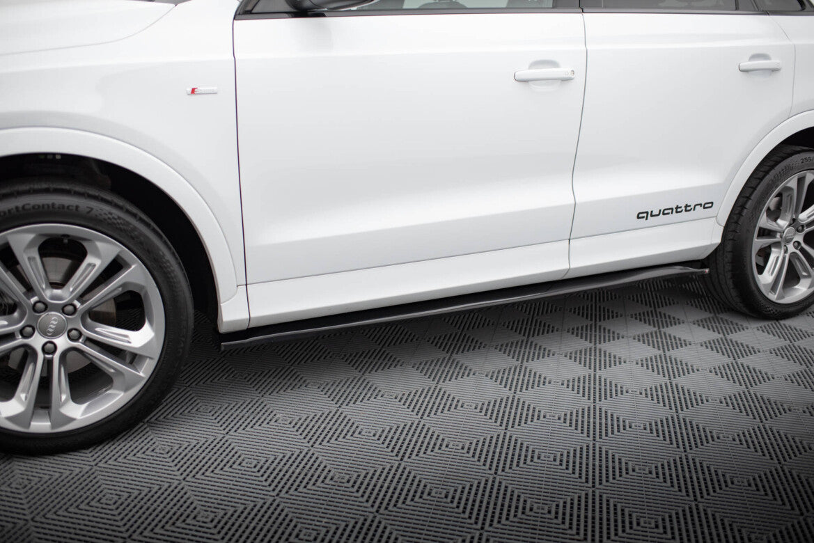 Seitenschweller Ansatz (Paar) passend für Audi Q3 S-line 8U schwarz Hochglanz