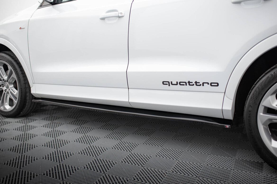 Seitenschweller Ansatz (Paar) passend für Audi Q3 S-line 8U schwarz Hochglanz
