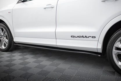 Seitenschweller Ansatz (Paar) passend für Audi Q3 S-line 8U schwarz Hochglanz