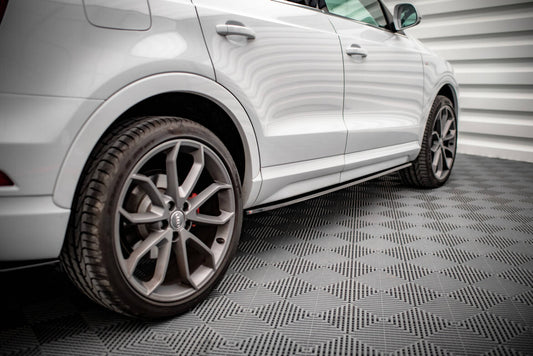 Seitenschweller Ansatz (Paar) passend für Audi Q3 Sport 8U FL schwarz Hochglanz