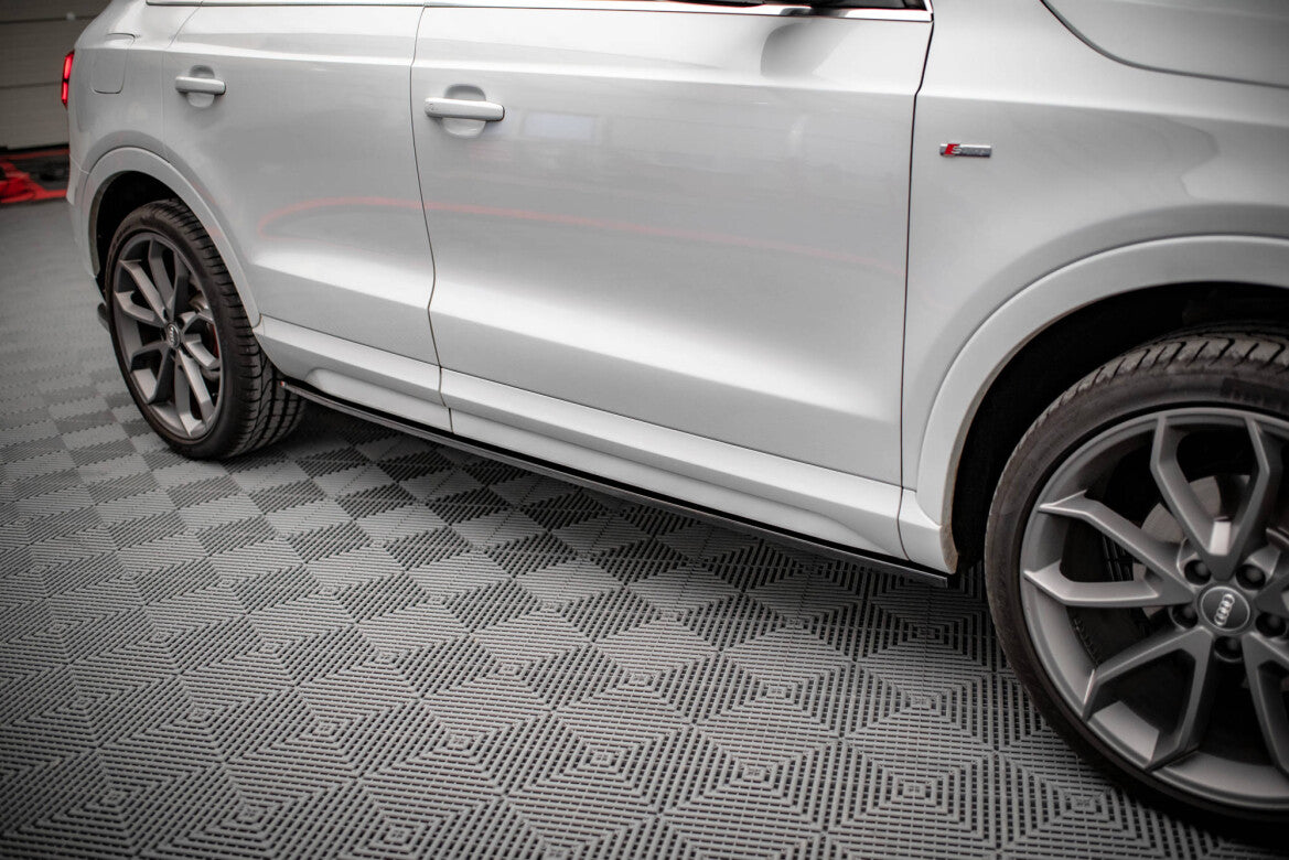 Seitenschweller Ansatz (Paar) passend für Audi Q3 Sport 8U FL schwarz Hochglanz