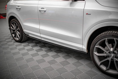 Seitenschweller Ansatz (Paar) passend für Audi Q3 Sport 8U FL schwarz Hochglanz