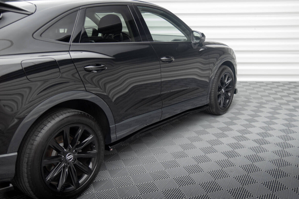 Seitenschweller Ansatz (Paar) passend für Audi Q3 Sportback F3 schwarz Hochglanz
