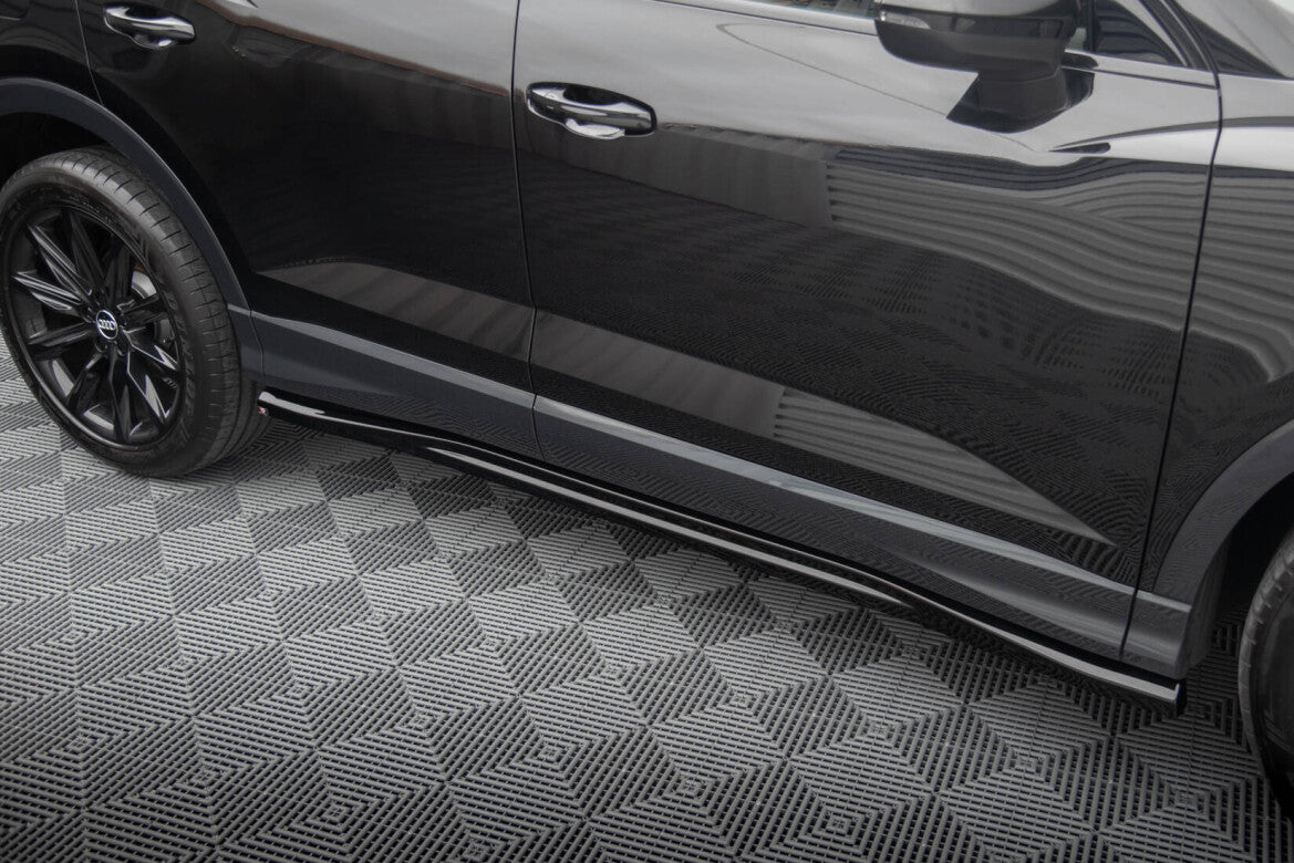 Seitenschweller Ansatz (Paar) passend für Audi Q3 Sportback F3 schwarz Hochglanz
