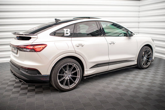 Seitenschweller Ansatz (Paar) passend für Audi Q4 e-tron Sportback S-line Mk1 schwarz Hochglanz