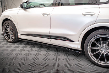 Seitenschweller Ansatz (Paar) passend für Audi Q4 e-tron Sportback S-line Mk1 schwarz Hochglanz