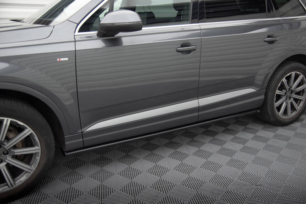 Seitenschweller Ansatz (Paar) passend für Audi Q7 Mk2 schwarz Hochglanz