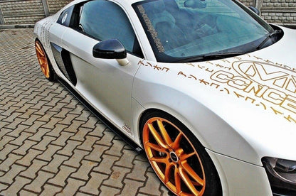 Seitenschweller Ansatz (Paar) passend für Audi R8 Mk.1 schwarz Hochglanz