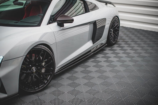 Seitenschweller Ansatz (Paar) passend für Audi R8 Mk2 FL schwarz Hochglanz