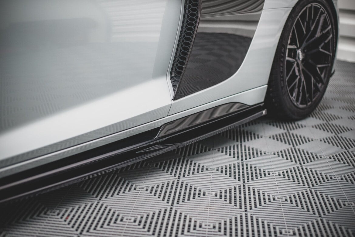 Seitenschweller Ansatz (Paar) passend für Audi R8 Mk2 FL schwarz Hochglanz
