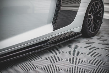 Seitenschweller Ansatz (Paar) passend für Audi R8 Mk2 FL schwarz Hochglanz