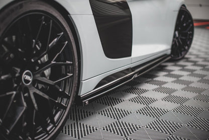 Seitenschweller Ansatz (Paar) passend für Audi R8 Mk2 FL schwarz Hochglanz