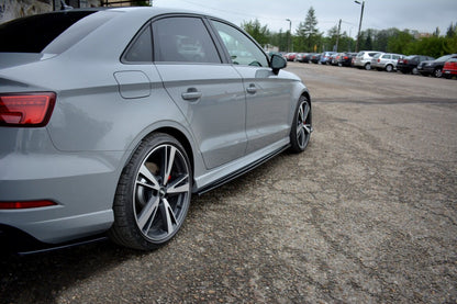 Seitenschweller Ansatz (Paar) passend für Audi RS3 Limousine 8V FL schwarz Hochglanz