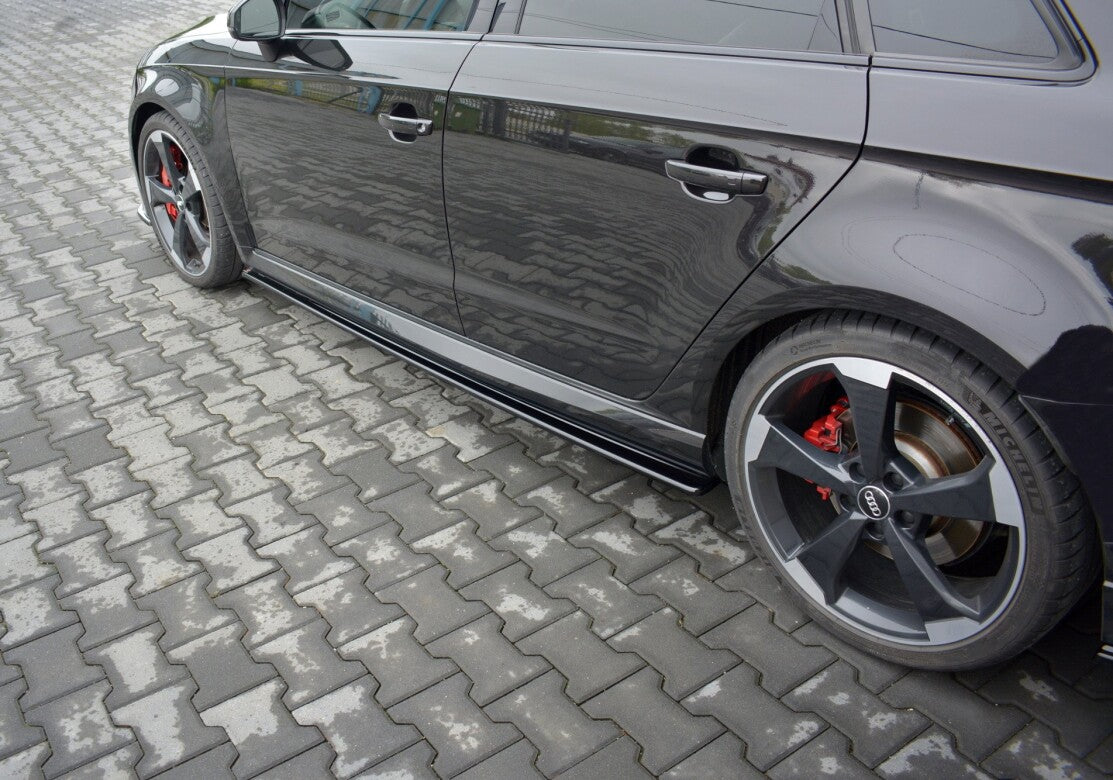 Seitenschweller Ansatz (Paar) passend für Audi RS3 Sportback 8V FL schwarz Hochglanz