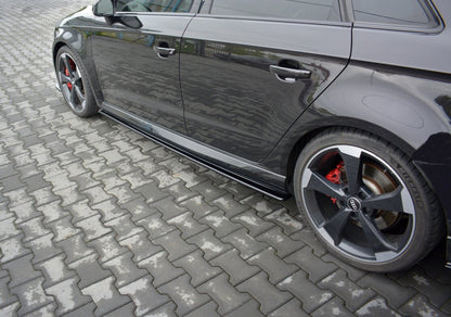 Seitenschweller Ansatz (Paar) passend für Audi RS3 Sportback 8V FL schwarz Hochglanz