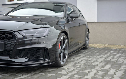 Seitenschweller Ansatz (Paar) passend für Audi RS3 Sportback 8V FL schwarz Hochglanz