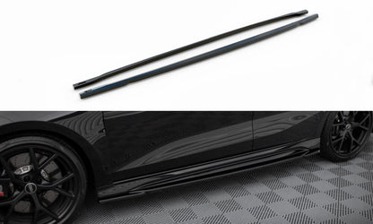 Seitenschweller Ansatz (Paar) passend für Audi RS3 Sportback 8Y schwarz Hochglanz