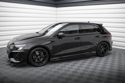 Seitenschweller Ansatz (Paar) passend für Audi RS3 Sportback 8Y schwarz Hochglanz