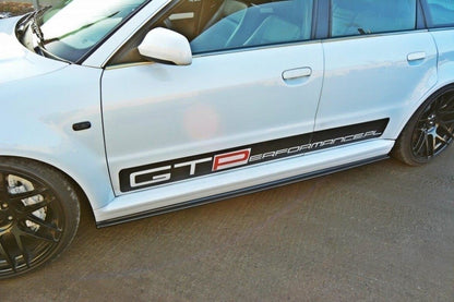 Seitenschweller Ansatz (Paar) passend für Audi RS4 B5 schwarz Hochglanz