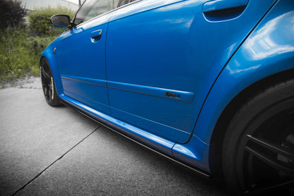 Seitenschweller Ansatz (Paar) passend für Audi RS4 B7 schwarz Hochglanz