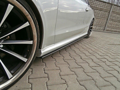 Seitenschweller Ansatz (Paar) passend für Audi RS5 8T / 8T FL schwarz Hochglanz
