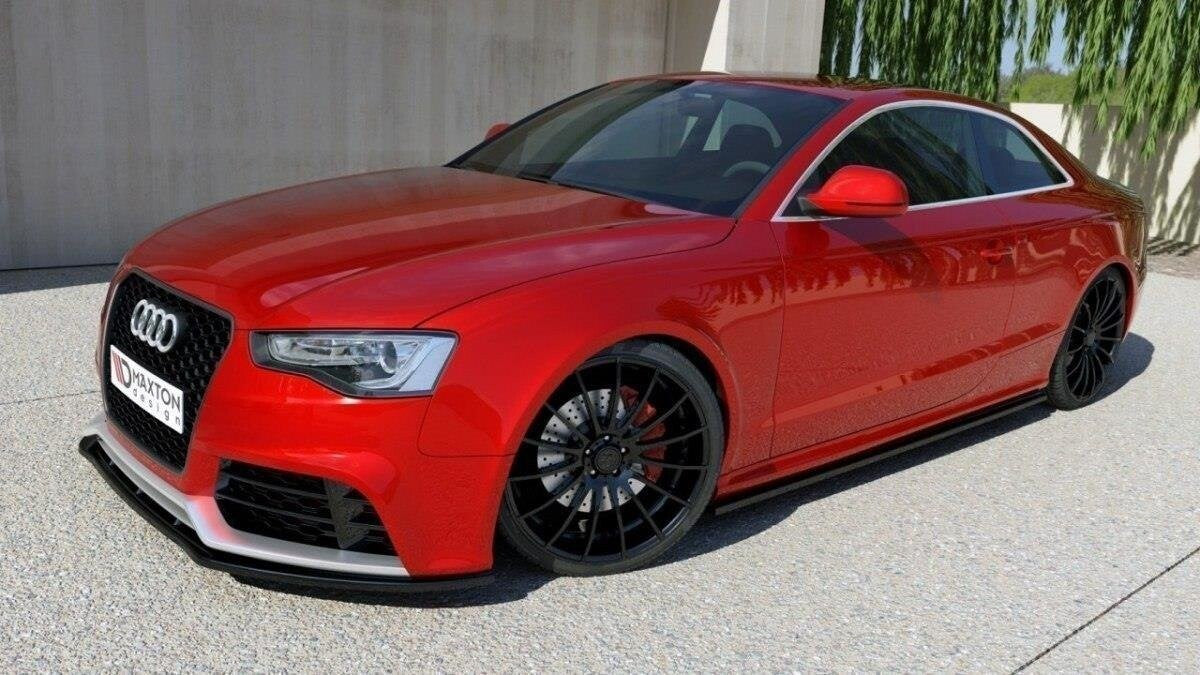 Seitenschweller Ansatz (Paar) passend für Audi RS5 8T / 8T FL schwarz Hochglanz
