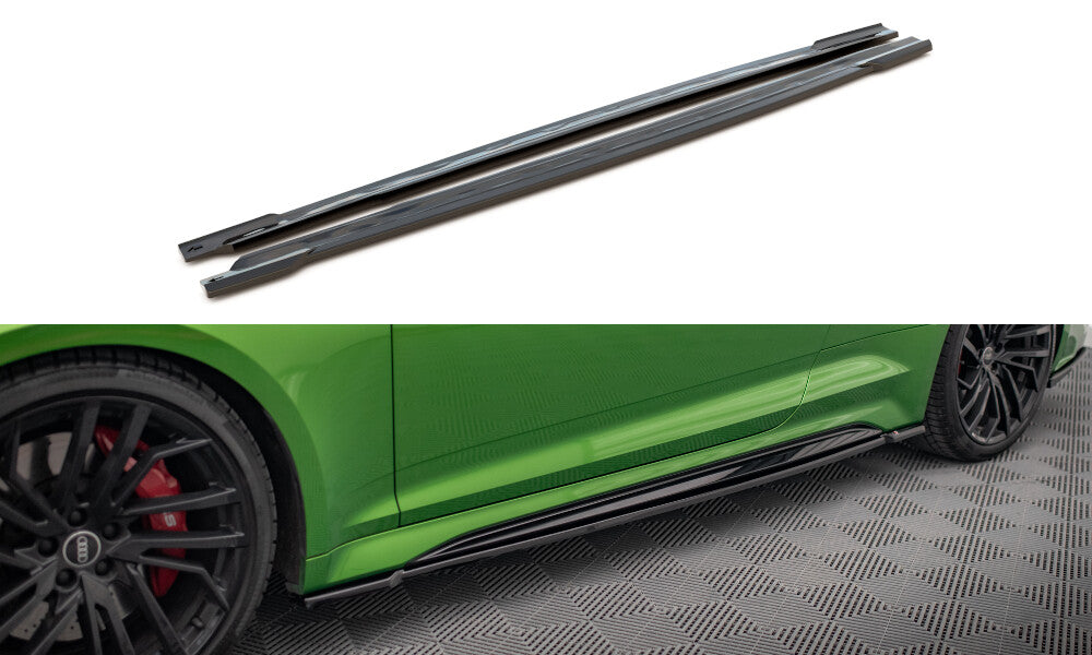 Seitenschweller Ansatz (Paar) passend für Audi RS5 Coupe F5 FL schwarz Hochglanz