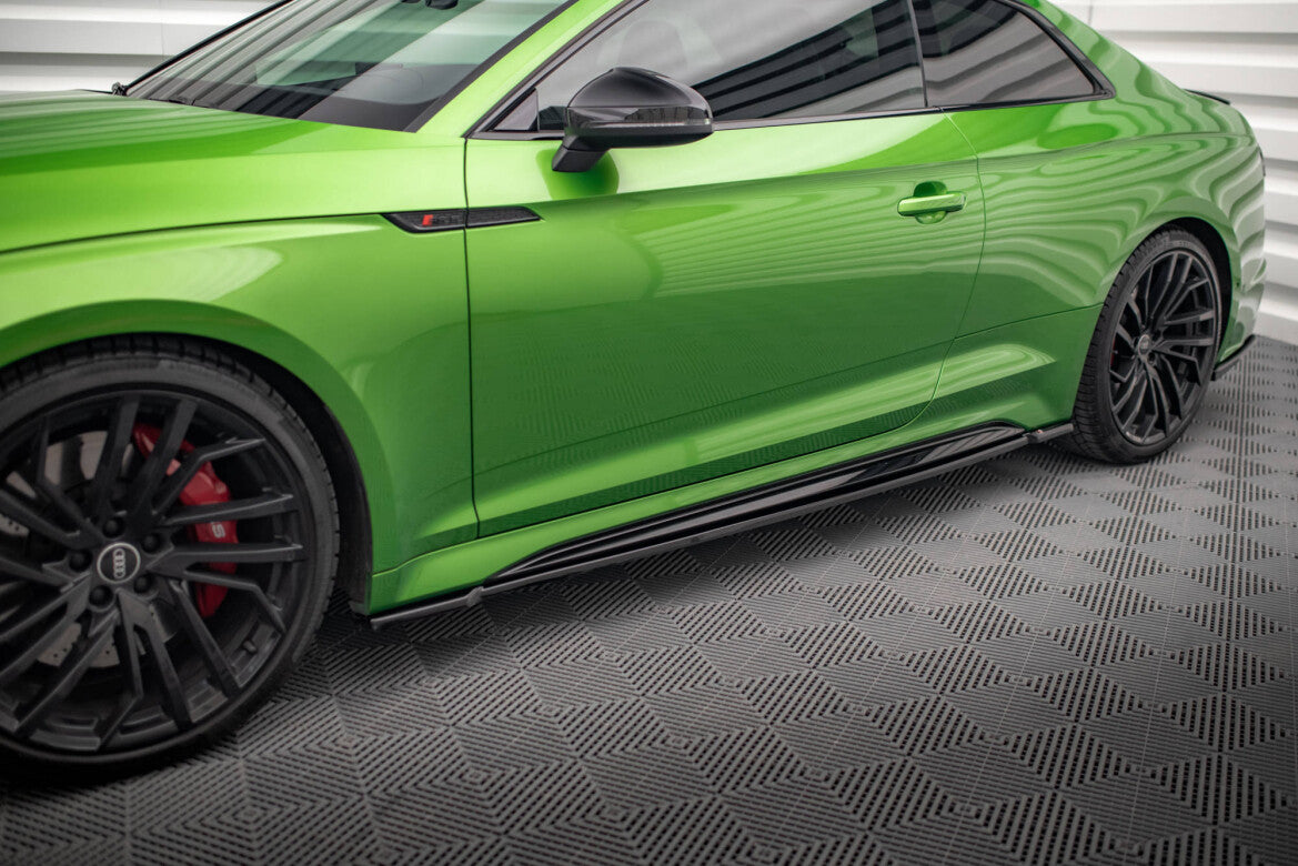 Seitenschweller Ansatz (Paar) passend für Audi RS5 Coupe F5 FL schwarz Hochglanz