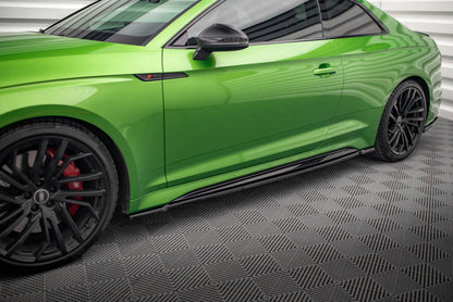 Seitenschweller Ansatz (Paar) passend für Audi RS5 Coupe F5 FL schwarz Hochglanz