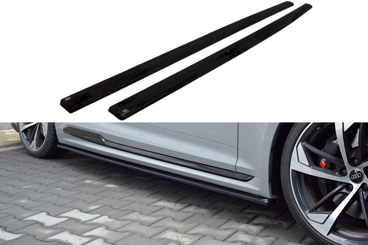 Seitenschweller Ansatz (Paar) passend für Audi RS5 Coupe F5 schwarz Hochglanz