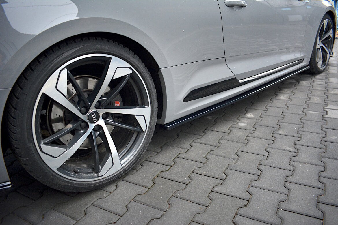 Seitenschweller Ansatz (Paar) passend für Audi RS5 Coupe F5 schwarz Hochglanz
