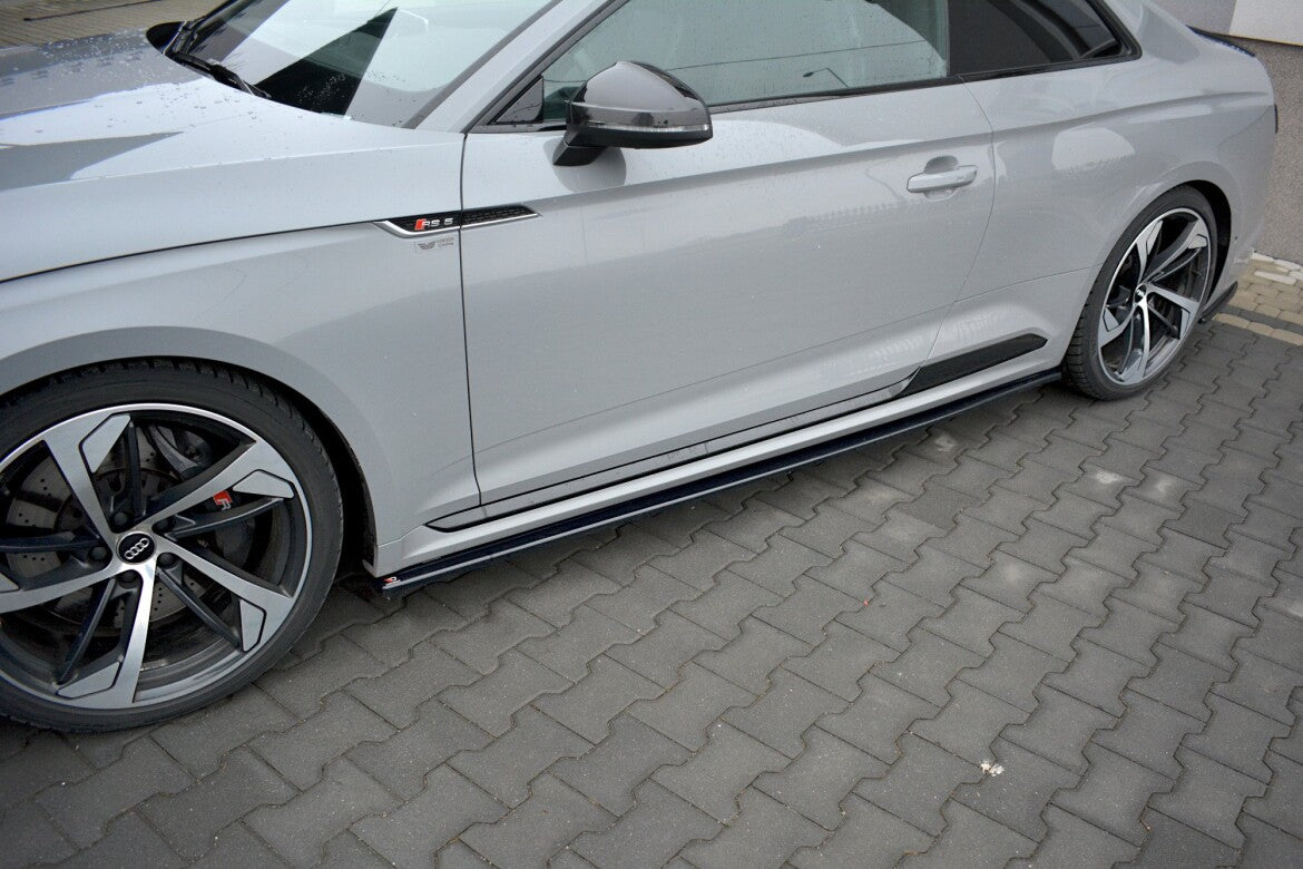 Seitenschweller Ansatz (Paar) passend für Audi RS5 Coupe F5 schwarz Hochglanz