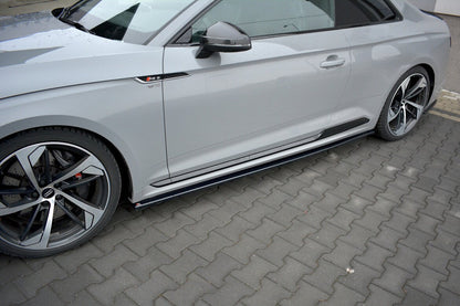 Seitenschweller Ansatz (Paar) passend für Audi RS5 Coupe F5 schwarz Hochglanz