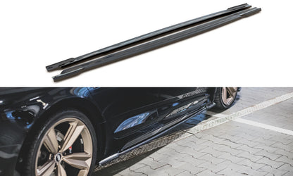 Seitenschweller Ansatz (Paar) passend für Audi RS5 Sportback F5 FL schwarz Hochglanz