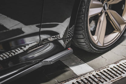 Seitenschweller Ansatz (Paar) passend für Audi RS5 Sportback F5 FL schwarz Hochglanz