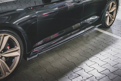 Seitenschweller Ansatz (Paar) passend für Audi RS5 Sportback F5 FL schwarz Hochglanz