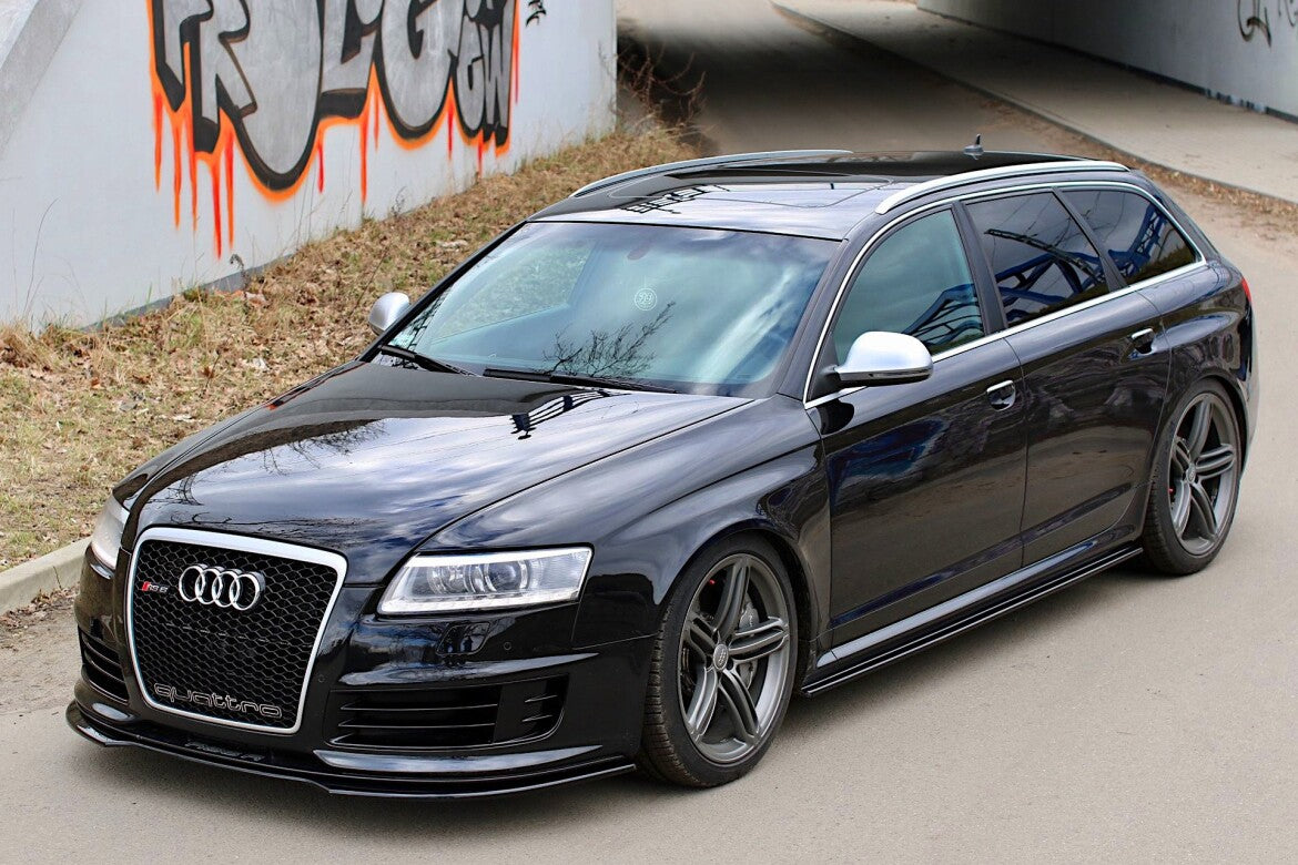 Seitenschweller Ansatz (Paar) passend für Audi RS6 C6 schwarz Hochglanz