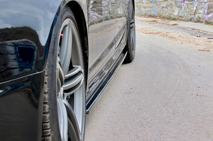 Seitenschweller Ansatz (Paar) passend für Audi RS6 C6 schwarz Hochglanz