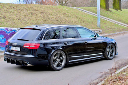 Seitenschweller Ansatz (Paar) passend für Audi RS6 C6 schwarz Hochglanz