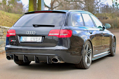 Seitenschweller Ansatz (Paar) passend für Audi RS6 C6 schwarz Hochglanz