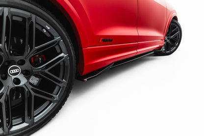 Seitenschweller Ansatz (Paar) passend für Audi RSQ8 Mk1 FL schwarz Hochglanz