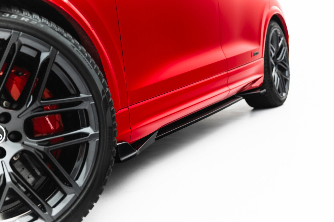 Seitenschweller Ansatz (Paar) passend für Audi RSQ8 Mk1 FL schwarz Hochglanz