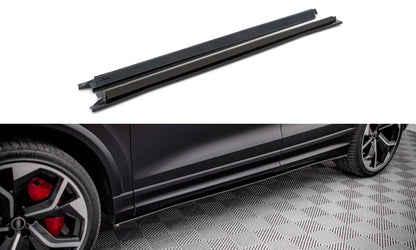 Seitenschweller Ansatz (Paar) passend für Audi RSQ8 Mk1 schwarz Hochglanz